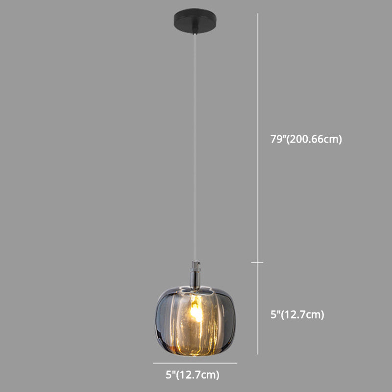 Melonenförmige Esszimmer Pendelleuchte Kristall 1-Licht Postmodern Minimalistische Hängeleuchte Set