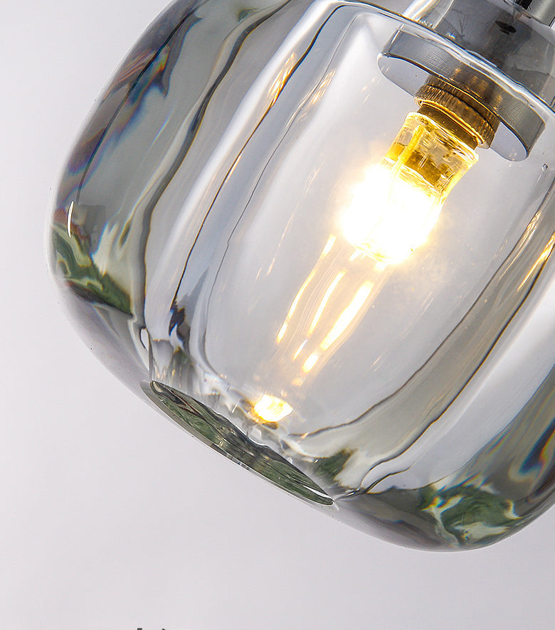 Melonenförmige Esszimmer Pendelleuchte Kristall 1-Licht Postmodern Minimalistische Hängeleuchte Set