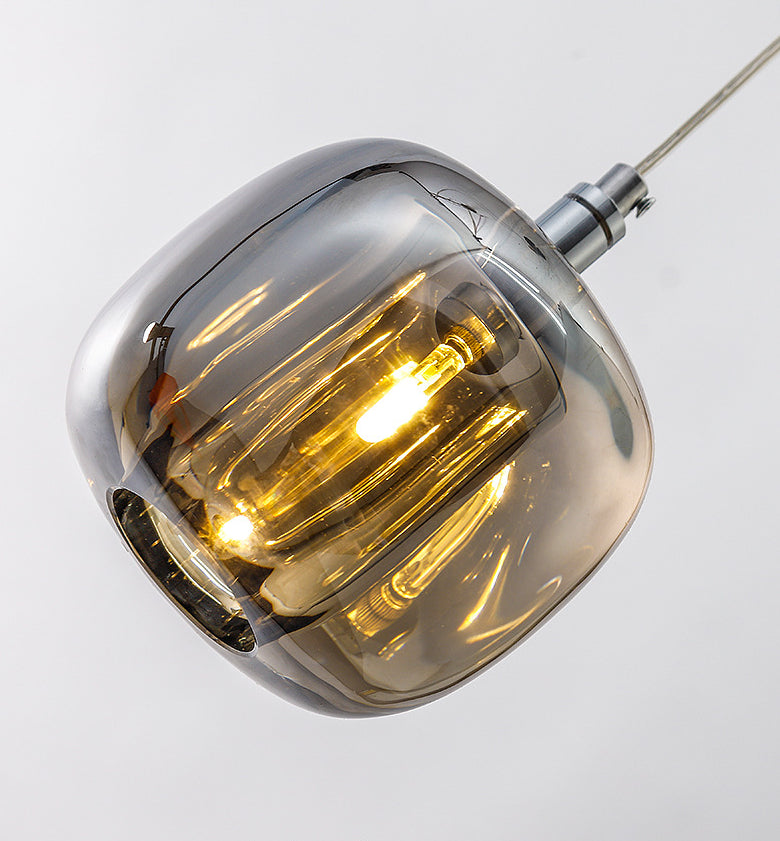Melonenförmige Esszimmer Pendelleuchte Kristall 1-Licht Postmodern Minimalistische Hängeleuchte Set