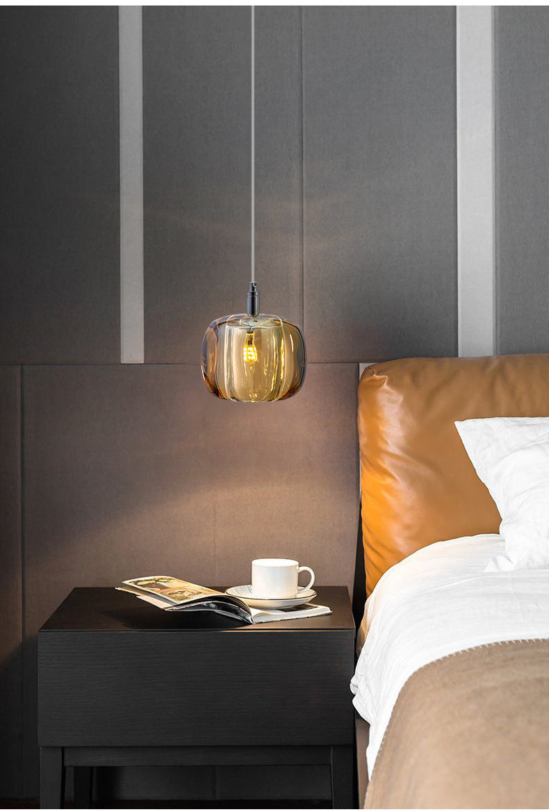Melonenförmige Esszimmer Pendelleuchte Kristall 1-Licht Postmodern Minimalistische Hängeleuchte Set