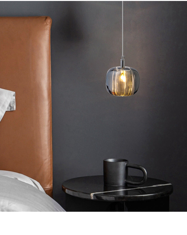 Melonenförmige Esszimmer Pendelleuchte Kristall 1-Licht Postmodern Minimalistische Hängeleuchte Set