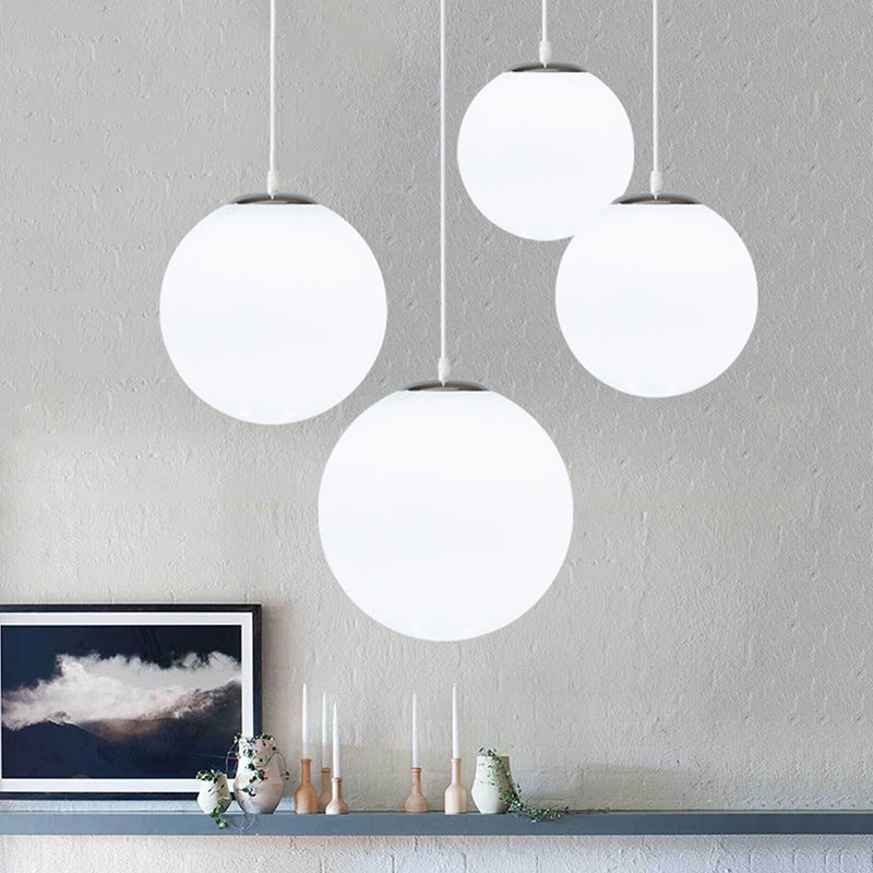 1 Licht Ball Hängeleuchte Moderne Einfache Weiße Glas Deckenpendelleuchte für Bekleidungsgeschäft