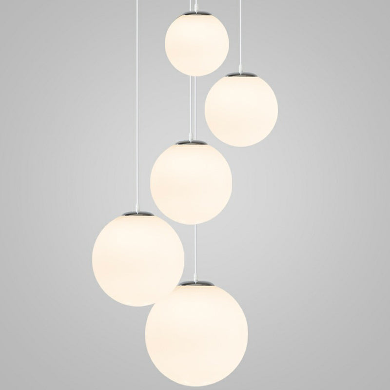 1 Licht Ball Hängeleuchte Moderne Einfache Weiße Glas Deckenpendelleuchte für Bekleidungsgeschäft