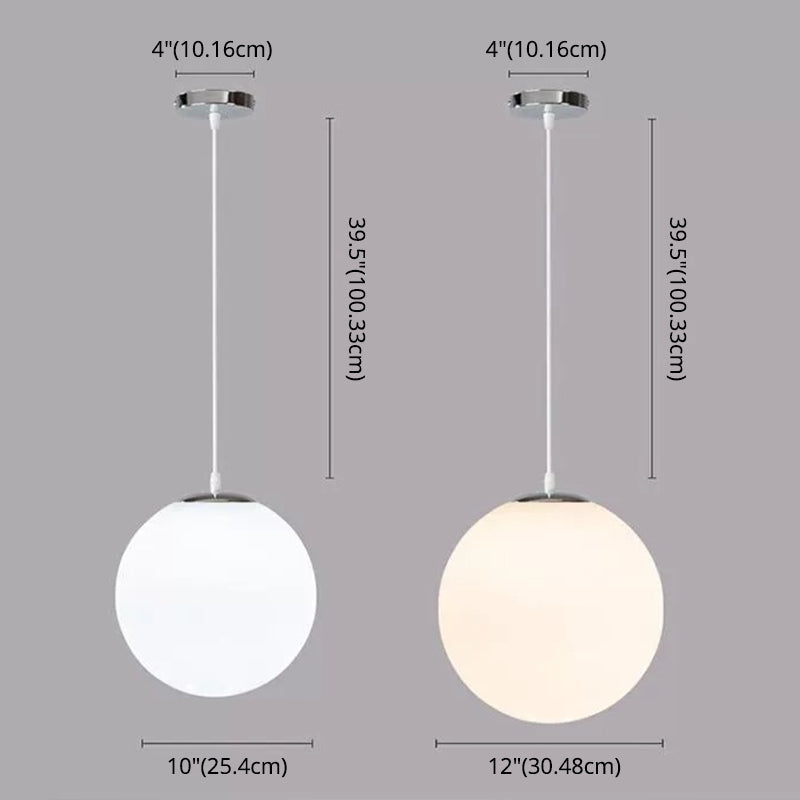 1 Licht Ball Hängeleuchte Moderne Einfache Weiße Glas Deckenpendelleuchte für Bekleidungsgeschäft