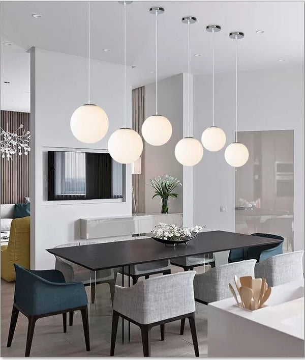 1 Licht Ball Hängeleuchte Moderne Einfache Weiße Glas Deckenpendelleuchte für Bekleidungsgeschäft
