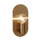 Frendorf | 1 Licht Bare Bulb Wandlamp Minimalistische Gouden Afwerking Metallic Wandlamp met Ovalen Achterplaat
