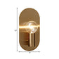 Frendorf | 1 Licht Bare Bulb Wandlamp Minimalistische Gouden Afwerking Metallic Wandlamp met Ovalen Achterplaat