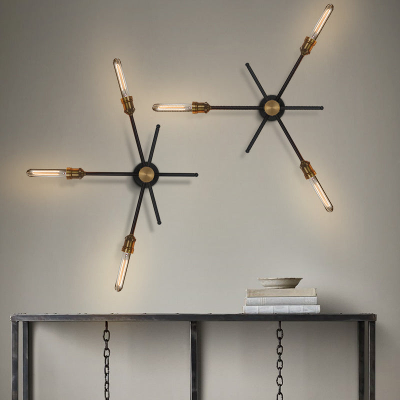 Frendorf | 2/3 Koppen Metalen Wandlamp Colonialistisch Zwart en Goud Gekruiste Woonkamer Wandbevestiging Verlichting