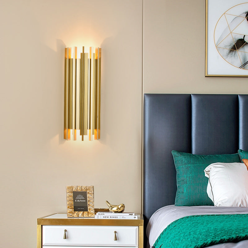 Frendorf | 2 Lampen Cilindrische Wandlamp Hedendaagse Gouden Afwerking IJzeren Wandverlichting, 19.5"/31.5" H