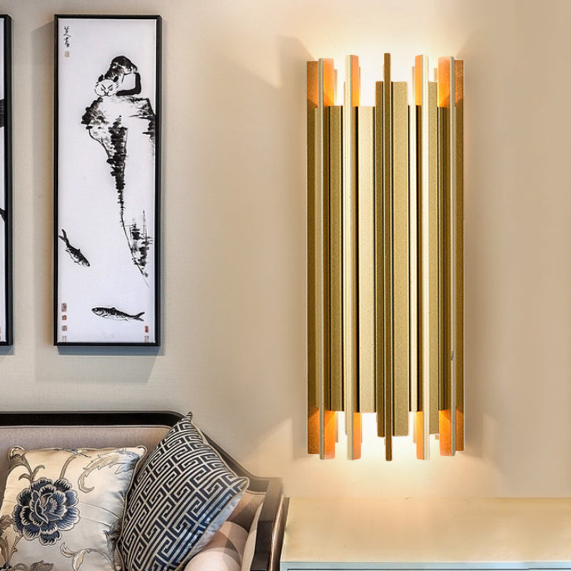 Frendorf | 2 Lampen Cilindrische Wandlamp Hedendaagse Gouden Afwerking IJzeren Wandverlichting, 19.5"/31.5" H