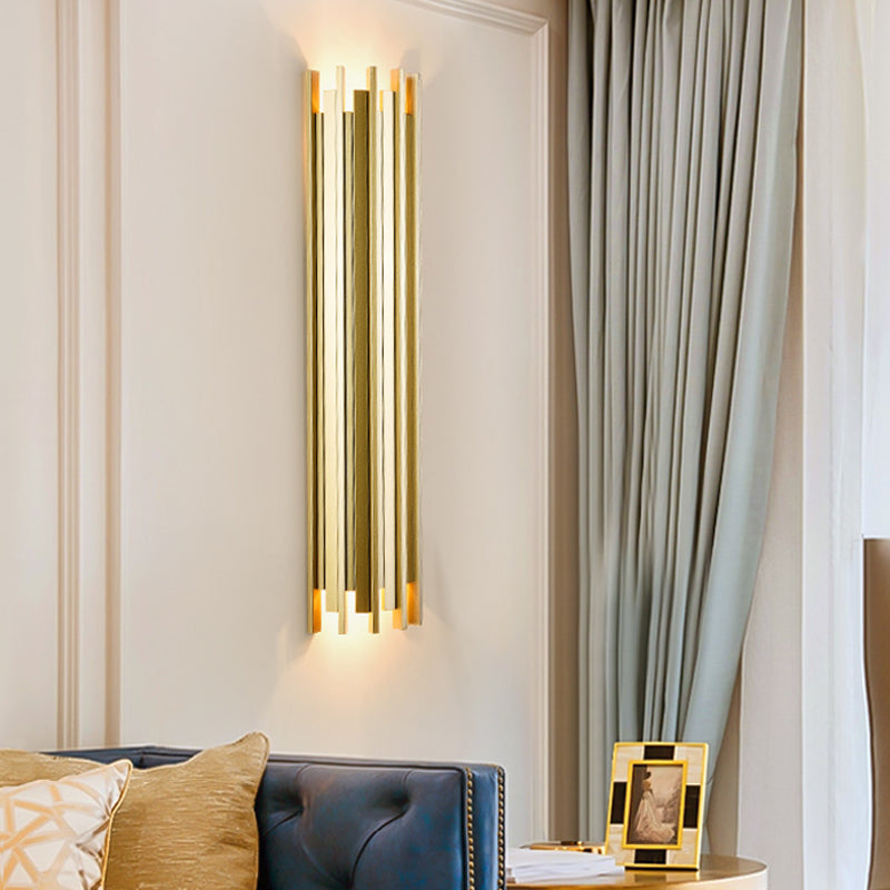 Frendorf | 2 Lampen Cilindrische Wandlamp Hedendaagse Gouden Afwerking IJzeren Wandverlichting, 19.5"/31.5" H