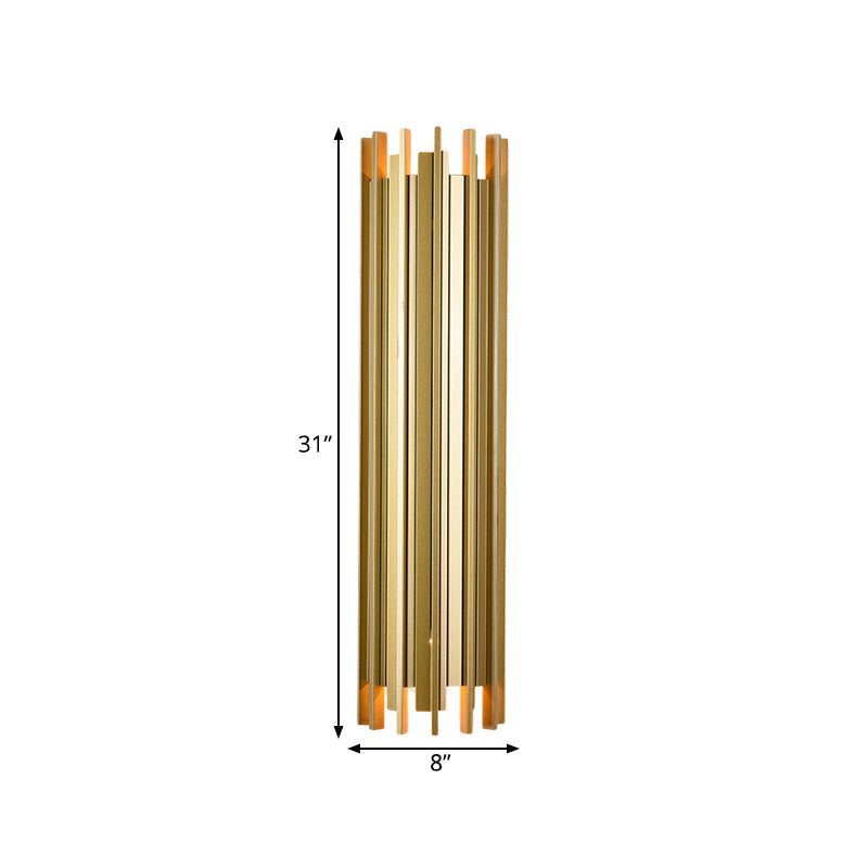 Frendorf | 2 Lampen Cilindrische Wandlamp Hedendaagse Gouden Afwerking IJzeren Wandverlichting, 19.5"/31.5" H