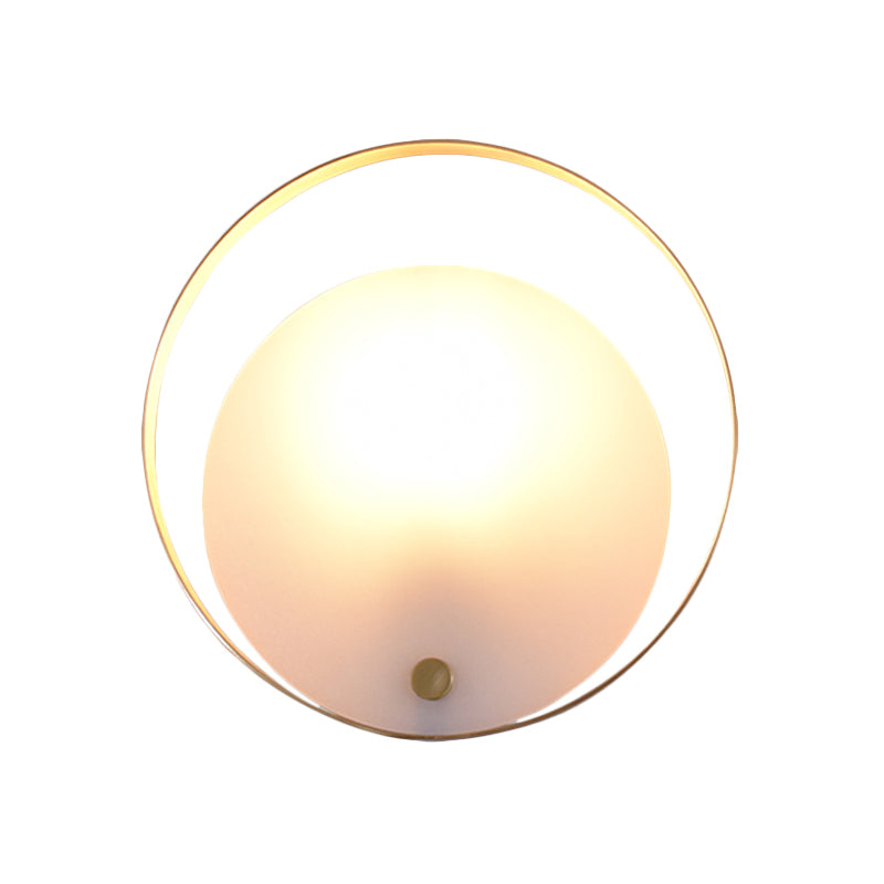 Frendorf | 1-Licht Ronde Flush Wandlamp Koloniaal Wit Acryl Wandverlichting voor Woonkamer