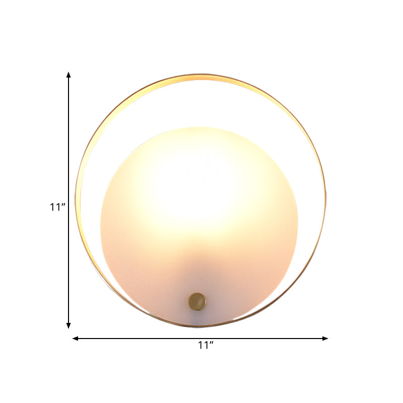 Frendorf | 1-Licht Ronde Flush Wandlamp Koloniaal Wit Acryl Wandverlichting voor Woonkamer