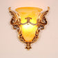 Frendorf | Bell Frosted Glass Wandlamp Koloniaal 1 Lampe Wohnzimmer Deckenlampe in Weiß/Gold/Weiß und Gold