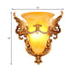 Frendorf | Bell Frosted Glass Wandlamp Koloniaal 1 Lampe Wohnzimmer Deckenlampe in Weiß/Gold/Weiß und Gold