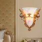 Frendorf | Bell Frosted Glass Wandlamp Koloniaal 1 Lampe Wohnzimmer Deckenlampe in Weiß/Gold/Weiß und Gold