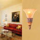 Frendorf | Textured Glass Flower Sconce Light Koloniale Einzelkopf Wohnzimmer Flush Mount Wandlicht in Braun