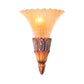 Frendorf | Textured Glass Flower Sconce Light Koloniale Einzelkopf Wohnzimmer Flush Mount Wandlicht in Braun
