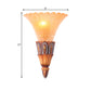 Frendorf | Textured Glass Flower Sconce Light Koloniale Einzelkopf Wohnzimmer Flush Mount Wandlicht in Braun