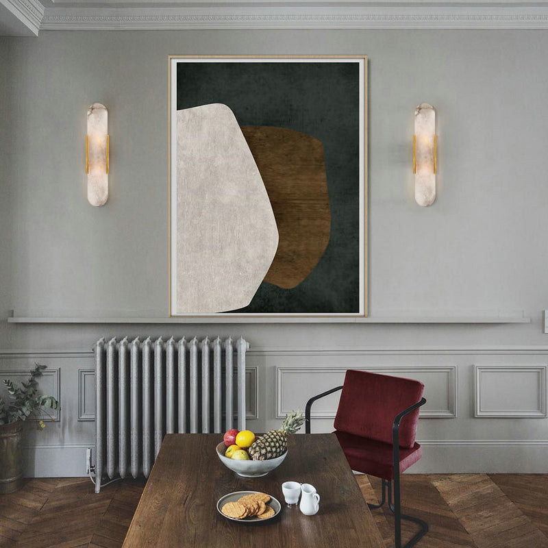 Frendorf | 2 Leuchten Bar Deckenleuchte Kolonial Gold/Schwarzes Marmor Wandbeleuchtung für Esszimmer