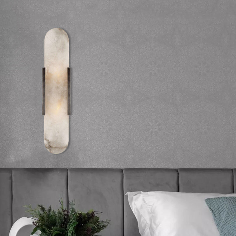 Frendorf | 2 Leuchten Bar Deckenleuchte Kolonial Gold/Schwarzes Marmor Wandbeleuchtung für Esszimmer