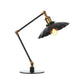 1 Glühbirne Studienzimmer Tischbeleuchtung Vintage Stilvolle verstellbare schwarze/ messingfarbene Tischlampe mit gewelltem Metallschirm