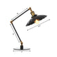 1 Glühbirne Studienzimmer Tischbeleuchtung Vintage Stilvolle verstellbare schwarze/ messingfarbene Tischlampe mit gewelltem Metallschirm