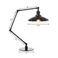 1 Glühbirne Studienzimmer Tischbeleuchtung Vintage Stilvolle verstellbare schwarze/ messingfarbene Tischlampe mit gewelltem Metallschirm