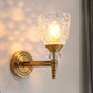 Frendorf | 1/2-Birne Gitterglas Wandlampe mit Schalenlampenschirm Loft Schlafzimmer Wandmontage Licht in Messing-Finish