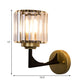 Frendorf | Winkelwandlamp met heldere cilindrische kap Moderne kristallen wandlamp in messing