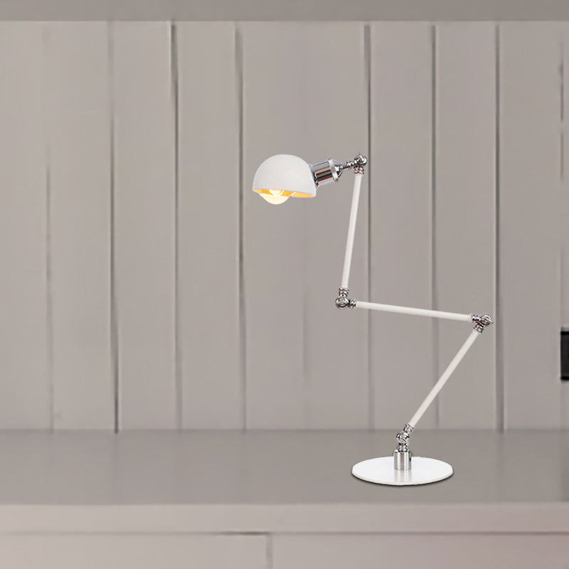 Dome Study Room Reading Lamp Metall 4"/8.5" Breit 1 Licht Industrie Stilvoll Schreibtischbeleuchtung in Weiß, 8"+8"/8"+8"+8" Länge Arm