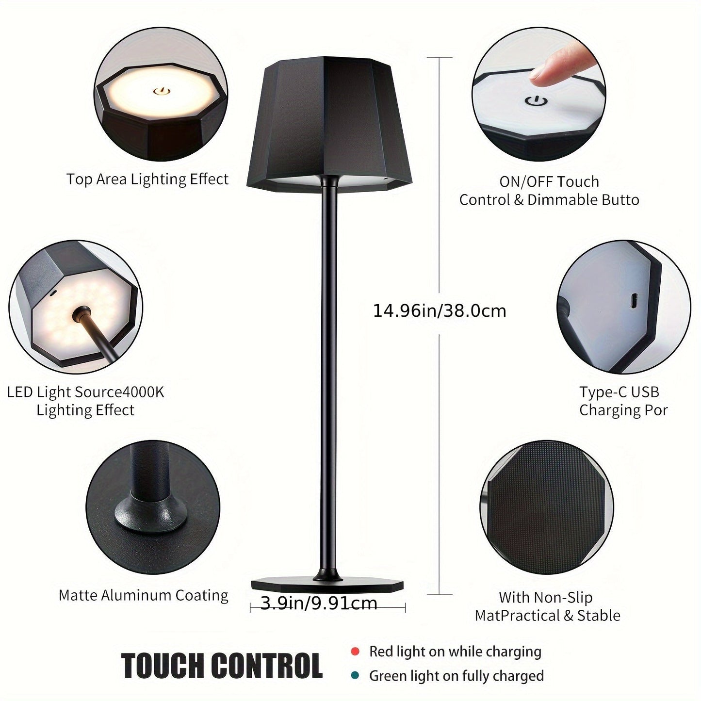 Frendorf | DuoGlow | Akku-Betriebene 2er Set Kabellose Tischlampe