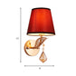Frendorf | Stof Witte/Rode/Blauwe Wandlamp Tapered Bell 1-Lichts Traditionele Wandlamp voor Slaapkamer met Kristallen Ddrop