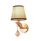 Frendorf | Stof Witte/Rode/Blauwe Wandlamp Tapered Bell 1-Lichts Traditionele Wandlamp voor Slaapkamer met Kristallen Ddrop