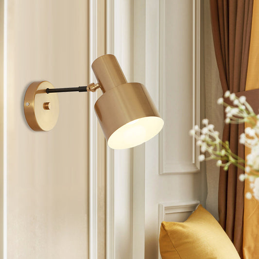 Frendorf | 1 Lamp Rond Wandlamp Modernistische Gouden Afwerking IJzeren Wandkandelaar Licht met Verstelbare Arm