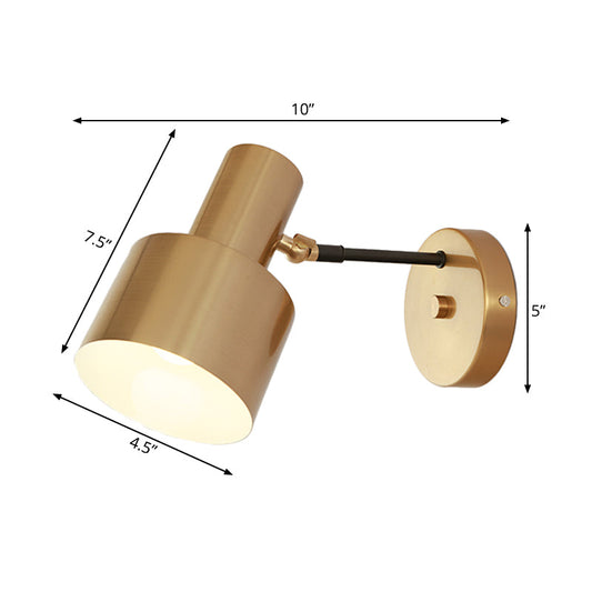Frendorf | 1 Lamp Rond Wandlamp Modernistische Gouden Afwerking IJzeren Wandkandelaar Licht met Verstelbare Arm