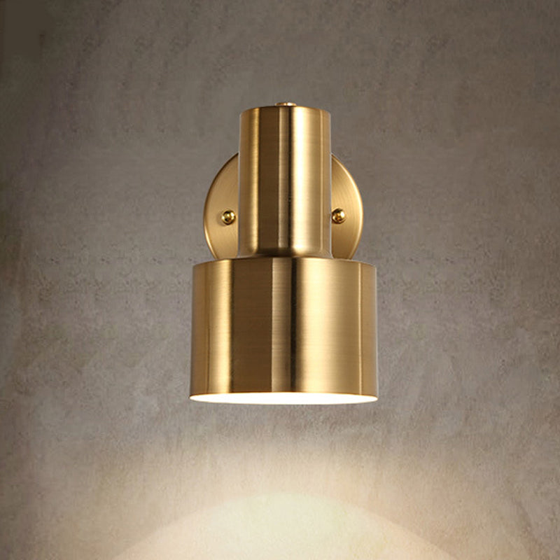 Frendorf | Verstelbare 1 Kop Mini Wandlamp Eenvoudige Gouden Afwerking IJzeren Ronde Wandspotlight, 5"/5,5" Breed