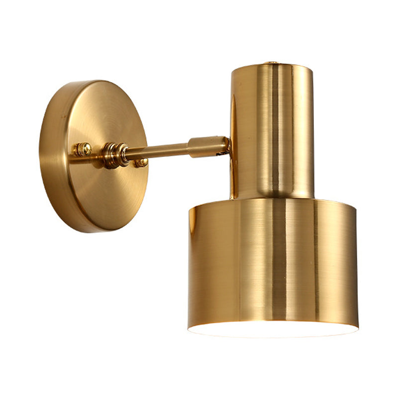 Frendorf | Verstelbare 1 Kop Mini Wandlamp Eenvoudige Gouden Afwerking IJzeren Ronde Wandspotlight, 5"/5,5" Breed