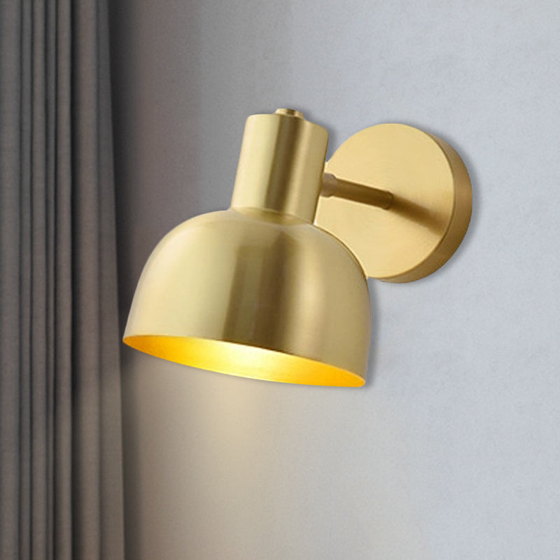 Frendorf | Verstelbare 1 Kop Mini Wandlamp Eenvoudige Gouden Afwerking IJzeren Ronde Wandspotlight, 5"/5,5" Breed