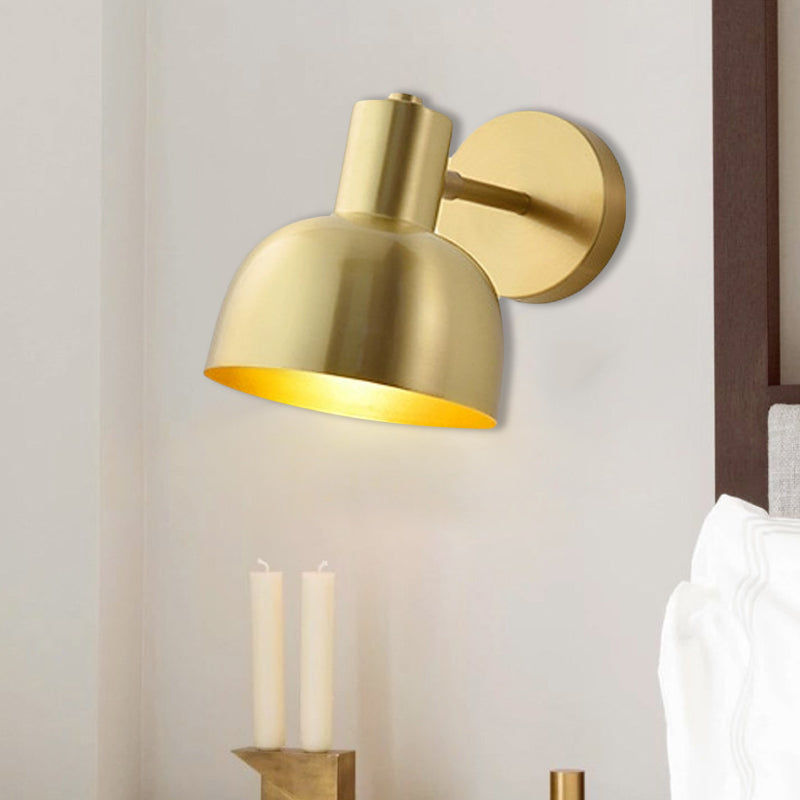 Frendorf | Verstelbare 1 Kop Mini Wandlamp Eenvoudige Gouden Afwerking IJzeren Ronde Wandspotlight, 5"/5,5" Breed