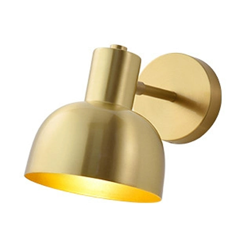 Frendorf | Verstelbare 1 Kop Mini Wandlamp Eenvoudige Gouden Afwerking IJzeren Ronde Wandspotlight, 5"/5,5" Breed