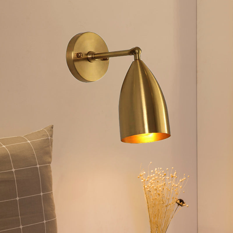 Frendorf | 4"/7.5"/12" W 1 Bulb Wandlamp Moderne Stijl Tapered/Drum/Oval Messing Binnen Wandgemonteerde Verlichting in Goud