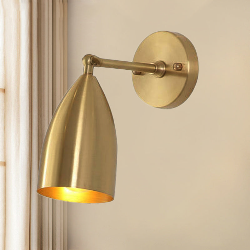 Frendorf | 4"/7.5"/12" W 1 Bulb Wandlamp Moderne Stijl Tapered/Drum/Oval Messing Binnen Wandgemonteerde Verlichting in Goud