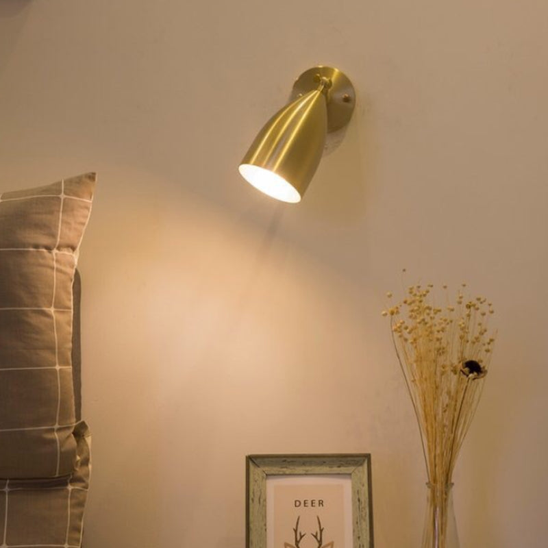 Frendorf | 4"/7.5"/12" W 1 Bulb Wandlamp Moderne Stijl Tapered/Drum/Oval Messing Binnen Wandgemonteerde Verlichting in Goud