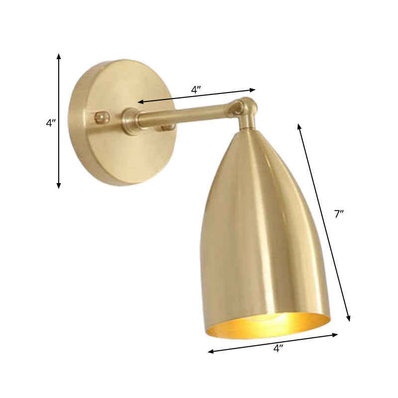 Frendorf | 4"/7.5"/12" W 1 Bulb Wandlamp Moderne Stijl Tapered/Drum/Oval Messing Binnen Wandgemonteerde Verlichting in Goud