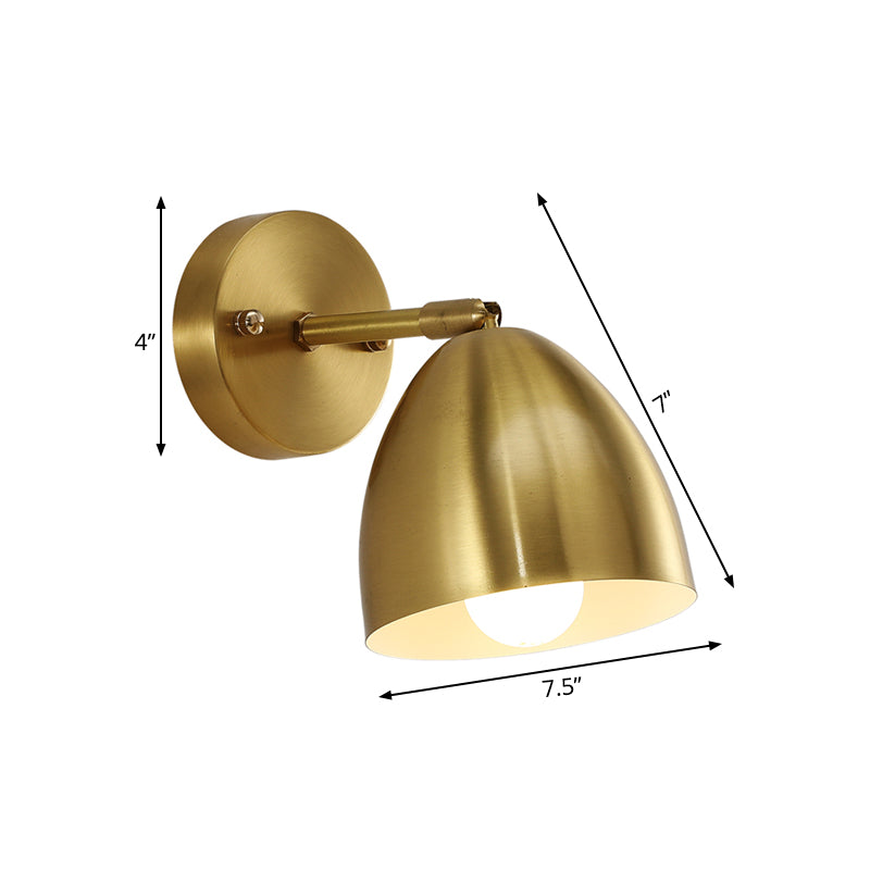 Frendorf | 4"/7.5"/12" W 1 Bulb Wandlamp Moderne Stijl Tapered/Drum/Oval Messing Binnen Wandgemonteerde Verlichting in Goud