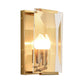 Frendorf | Metalen Rechthoekige Wandlamp Licht Minimalistisch 1 Hoofd Zwart/Messing Afwerking Wandverlichting met Helder/Vorstwerk Kristallen Paneel Schaduw