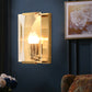 Frendorf | Metalen Rechthoekige Wandlamp Licht Minimalistisch 1 Hoofd Zwart/Messing Afwerking Wandverlichting met Helder/Vorstwerk Kristallen Paneel Schaduw