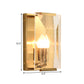 Frendorf | Metalen Rechthoekige Wandlamp Licht Minimalistisch 1 Hoofd Zwart/Messing Afwerking Wandverlichting met Helder/Vorstwerk Kristallen Paneel Schaduw